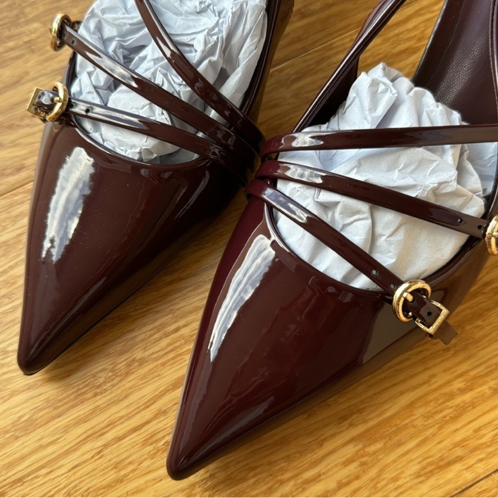 Billini Burgundy Wine Strappy Heels - Picture 2 of 4